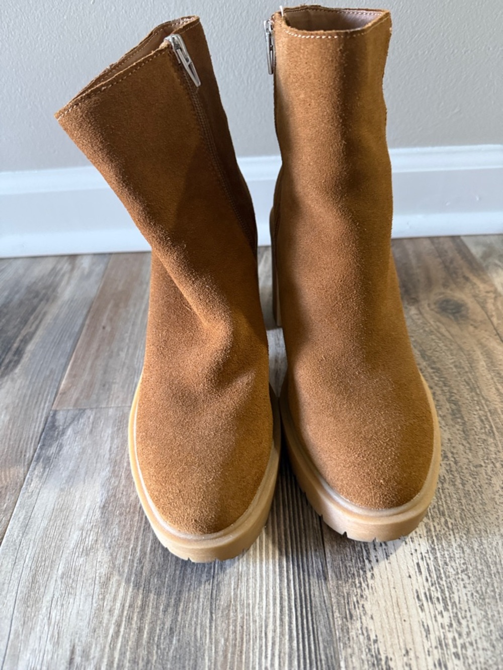 Dolce Vita Women's Suede Mid-Calf Platform Boots in Cognac